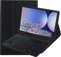 SUEEWE Billentyűzetes Tok Samsung Galaxy Tab S10 Ultra / S9 Ultra / S8 Ultra 14.6" - TPU Hátsó Védelem 7 Színű LED Világítású Kivehető QWERT 1