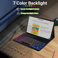 SUEEWE Bluetooth Billentyűzetes Tok Lenovo Tab P11 (2nd Gen) 11.5" Tablethez - 7 Színű Háttérvilágítás, Levehető QWERTZ Billentyűzet, Fekete 2