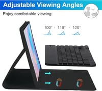SUEEWE Bluetooth Billentyűzetes Tok Samsung Galaxy Tab S10 FE+/Plus 13,1" Tablethez - 7 Színű Háttérvilágítás, Levehető QWERTZ, TPU Hátlap,  6