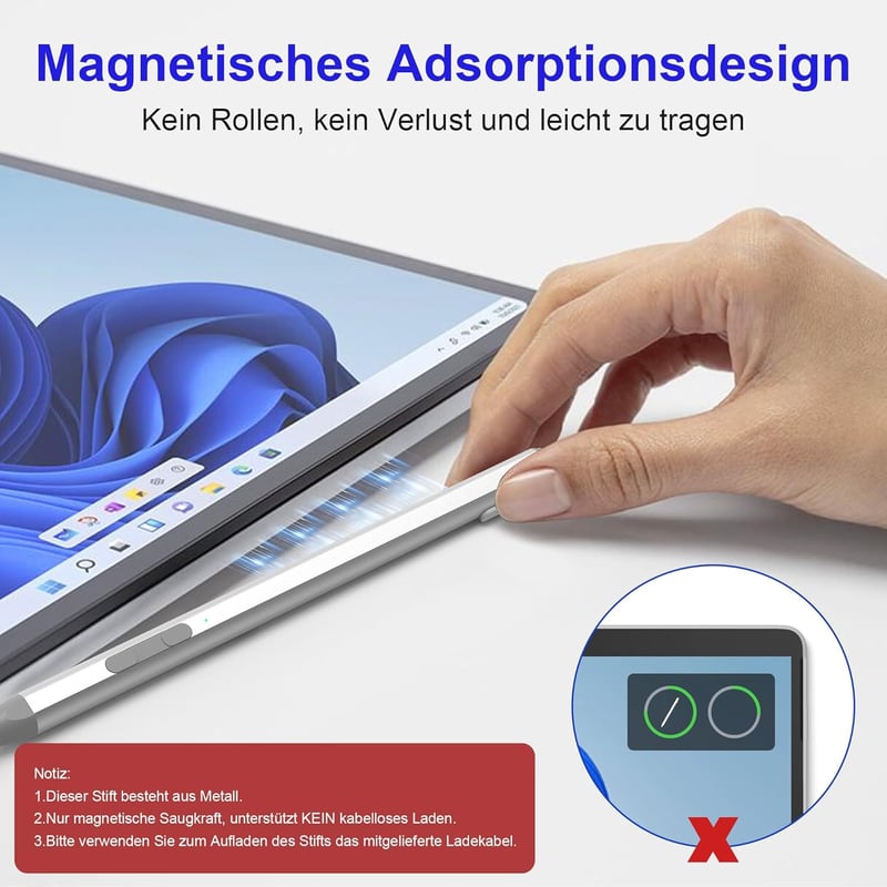 Suejezt Surface Pen stylus 4096 nyomásérzékenység, mágneses, tenyérelutasítás