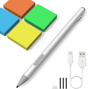 Stylus Surface Pen, odmietnutie dlane, 4096 úrovní tlaku, magnetický, strieborný