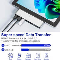 Suejezt Surface Pro 11/10/9 dokkoló állomás 4K HDMI USB-C Thunderbolt 4 hub 6