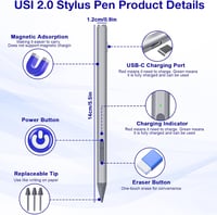 Suejezt USI 2.0 Stylus Pen 4096 nyomásszint Chromebook Tablet stylus 7