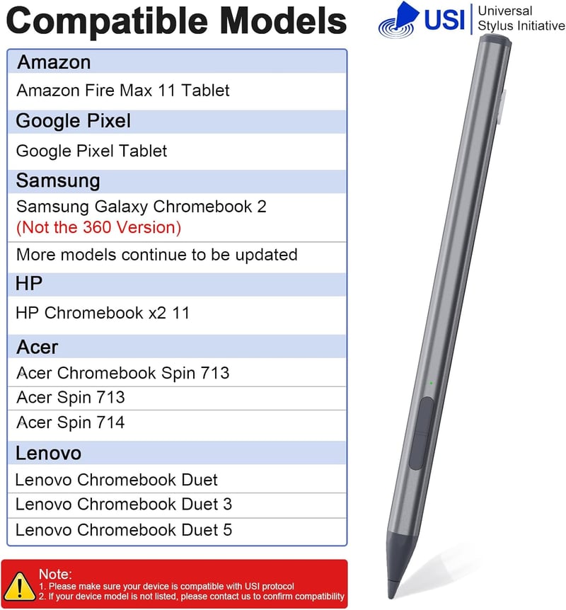 Suejezt USI 2.0 Stylus Pen 4096 Nyomásszint, Pixel Tablet, Chromebook, Fire Max 11