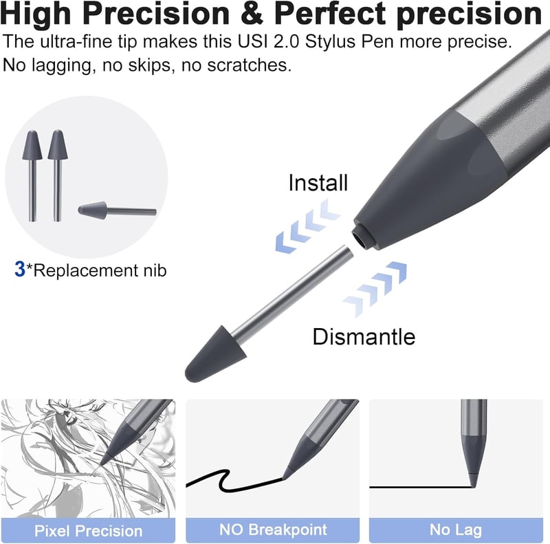 Suejezt USI 2.0 Stylus Pen 4096 Nyomásszint, Pixel Tablet, Chromebook, Fire Max 11