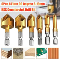 Sufubyte 6 részes 1/4" HCS fáziskés készlet 5 élű 6-19mm fához és fémhez 3