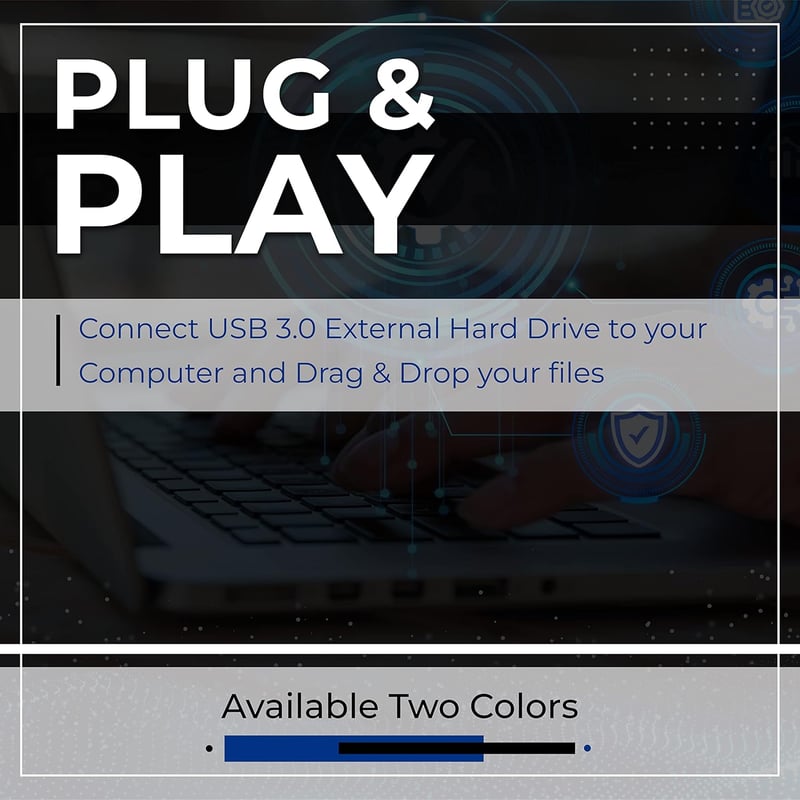 SUHSAI 1TB Hordozható Külső Merevlemez USB 3.0 PC Mac Laptop Konzol