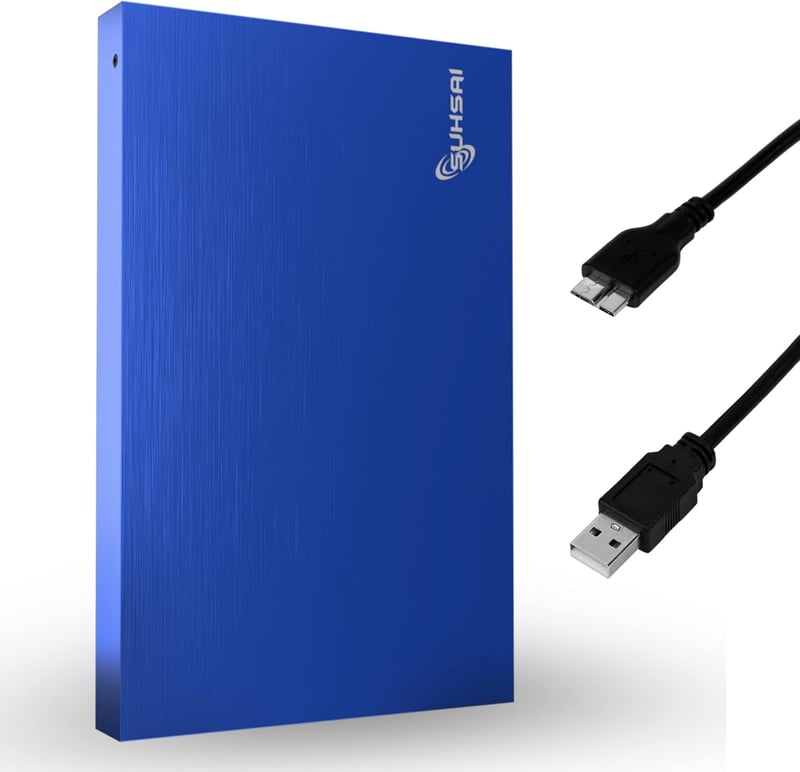 SUHSAI 1TB Hordozható Külső Merevlemez USB 3.0 PC Mac Laptop Konzol