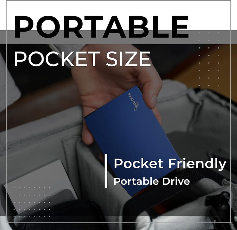 SUHSAI 1TB Hordozható Külső Merevlemez USB 3.0 PC Mac Laptop Konzol