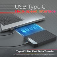 Prenosný externý pevný disk SUHSAI 1 TB, 2,5", USB-C, čierny – kompatibilný s PC, Mac, notebookom, Chromebookom, tenké HDD úložisko dát 5
