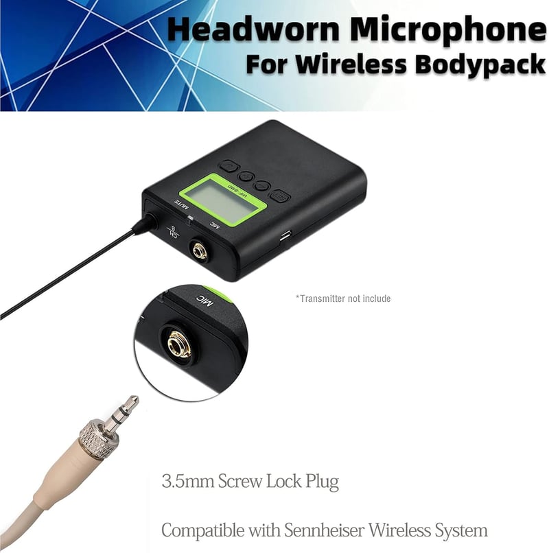 Sujeetec Fejpántos Mikrofon Headset Sennheiser Vezeték Nélküli Adóhoz 3.5mm