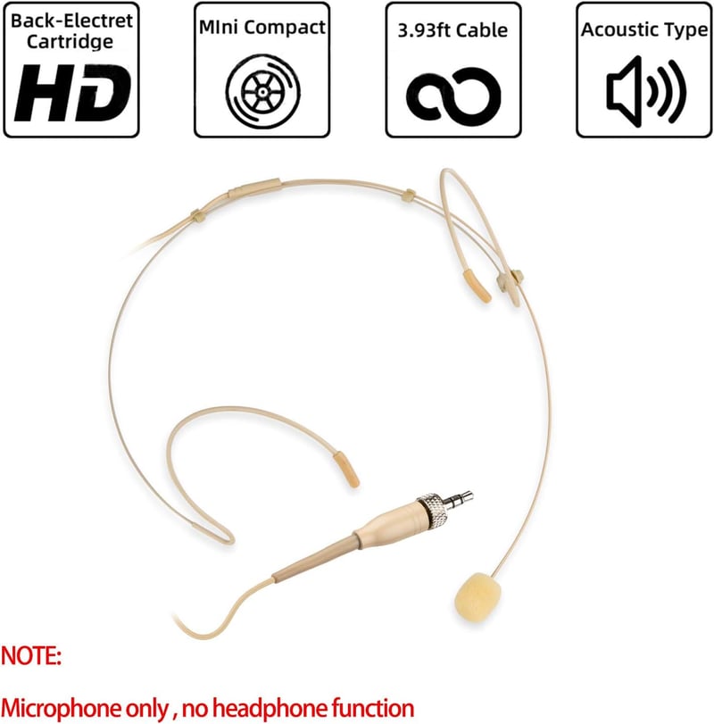 Sujeetec Fejpántos Mikrofon Headset Sennheiser Vezeték Nélküli Adóhoz 3.5mm
