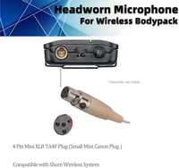Sujeetec fejpántos headset mikrofon Shure adóhoz - Mini XLR TA4F 3