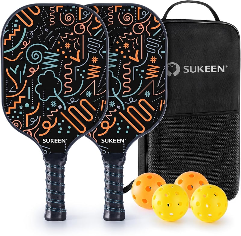Sukeen Pickleball Ütő Szett 2 db Üvegszál Felülettel Férfiaknak és Nőknek