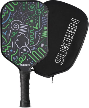 Sukeen T700 karbonski pickleball reket - 16 mm polipropilenska jezgra saća, fokusiran na spin i kontrolu, s udobnim držačem od 14 cm, za odrasle