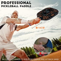 Sukeen T700 Szénszálas Pickleball Ütő - 16mm Méhsejt Magos Könnyű Ütő Kezdőknek és Profiknak, Forgás és Kontroll Fókusszal, Kényelmes 14cm-e 4