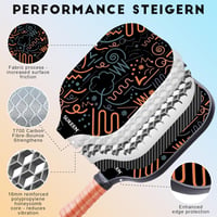 Sukeen T700 Szénszálas Pickleball Ütő - 16mm Méhsejt Magos Könnyű Ütő Kezdőknek és Profiknak, Forgás és Kontroll Fókusszal, Kényelmes 14cm-e 3