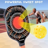 Sukeen T700 Szénszálas Pickleball Ütő - 16mm Méhsejt Magos Könnyű Ütő Kezdőknek és Profiknak, Forgás és Kontroll Fókusszal, Kényelmes 14cm-e 5