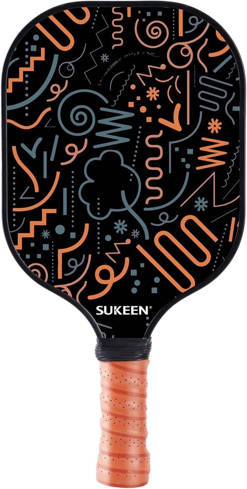 Sukeen T700 Szénszálas Pickleball Ütő - 16mm Méhsejt Magos Könnyű Ütő Kezdőknek és Profiknak, Forgás és Kontroll Fókusszal, Kényelmes 14cm-e