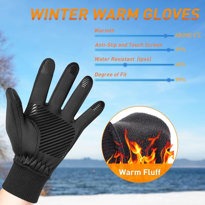 Sukeen téli kerékpáros kesztyű touchscreen fekete unisex