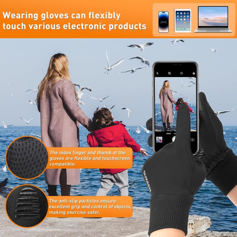 Sukeen téli kerékpáros kesztyű touchscreen fekete unisex