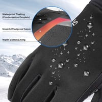Sukeen Téli Thermo Kesztyű Vízálló Érintőképernyős Férfi Női Kerékpár Futás - Black, XL, Modern 3