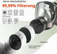 Mască de gaze full-face cu filtru de cărbune activ de 40 mm pentru protecție respiratorie împotriva prafului, vaporilor chimici, pulverizării, șlefuirii și vopsirii 3
