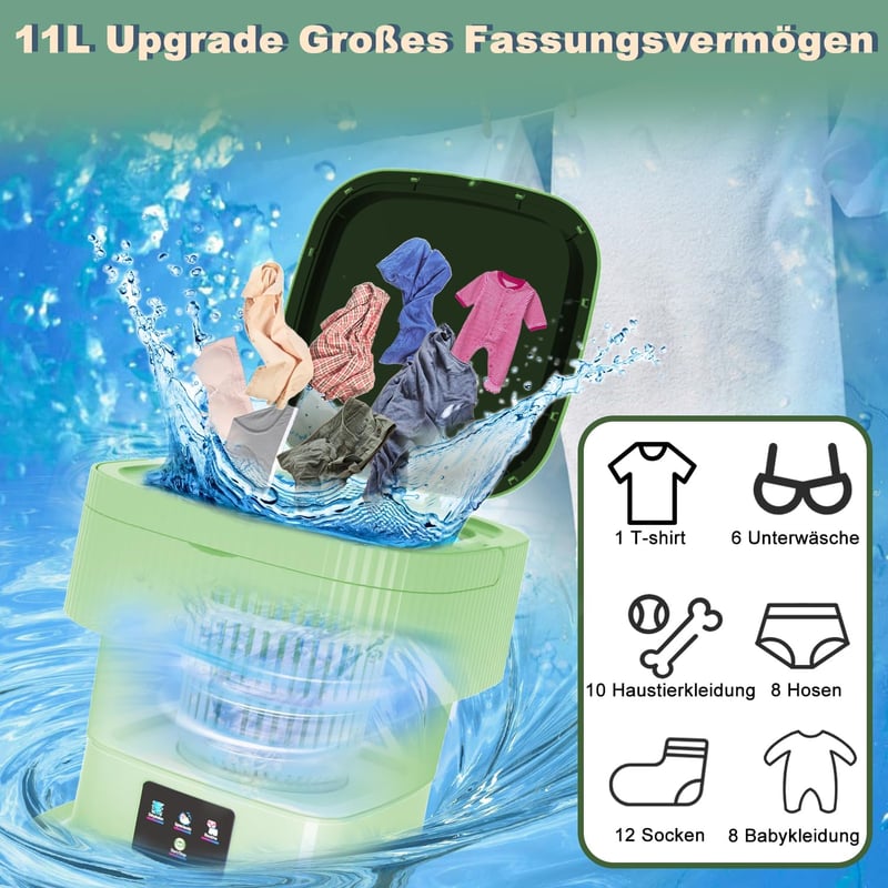 SuLiao 13L Mini Mosógép 2kg Kapacitás Centrifugával Utazáshoz