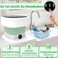 SuLiao 14L 2kg Mini Mosógép Centrifugával Kempinghez Otthonhoz Zöld - Green / White 5
