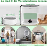 SuLiao 14L 2kg Mini Mosógép Centrifugával Kempinghez Otthonhoz Zöld - Green / White 7