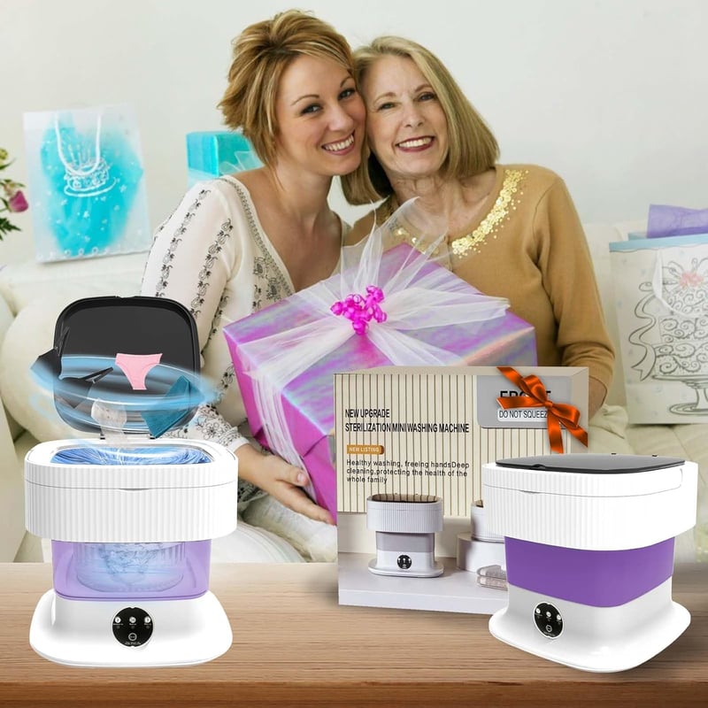 SuLiao 15L 2kg Mini Mosógép Centrifugával Lila - Kempinghez, Szállodához