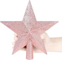SULOLI 19 cm Csillag Karácsonyfa Teteje Glitteres Rózsaszín Dekoráció 6