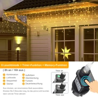 Sumairs 35m 1000 LED kültéri tündérfény, esőcsap, időzítő, 8 mód, meleg fehér 3