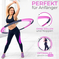 SummerFan Hula Hoop Karika Kezdőknek 1,5 kg Rózsaszín Összecsukható Fitness Karika Felnőtteknek Fogyáshoz 100 cm 3