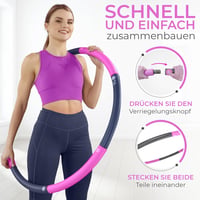 SummerFan Hula Hoop Karika Kezdőknek 1,5 kg Rózsaszín Összecsukható Fitness Karika Felnőtteknek Fogyáshoz 100 cm 5