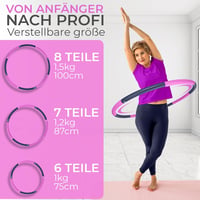 SummerFan Hula Hoop Karika Kezdőknek 1,5 kg Rózsaszín Összecsukható Fitness Karika Felnőtteknek Fogyáshoz 100 cm 4
