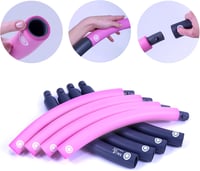 SummerFan Hula Hoop Karika Kezdőknek 1,5 kg Rózsaszín Összecsukható Fitness Karika Felnőtteknek Fogyáshoz 100 cm 9