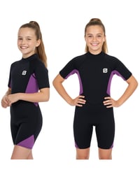 Detský neoprénový krátky neoprén Summshall, hrúbka 2 mm, s UV ochranou – modrý 1