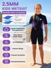 Detský neoprénový krátky neoprén Summshall, hrúbka 2 mm, s UV ochranou – modrý 5