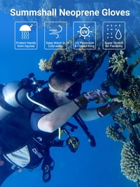 Summshall 3 mm neoprénové rukavice pre mužov a ženy, tepelné protišmykové potápačské rukavice s elastickým zápästím na potápanie, surfovanie a šnorchlovanie 5
