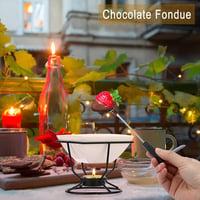 SUMNACON Kerámia Fondue Készlet 2 Villával Csokoládé és Sajt Fondue Fehér Négyzet 2