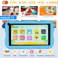 Detský tablet SUMTAB 7 palcov, Android 13, 8 GB RAM, 64 GB ROM, WiFi, Bluetooth, rodičovská kontrola, vzdelávací tablet s ochranným puzdrom, modrý 5
