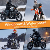 Sun Will XXL Fűthető Motoros Kesztyű - Vízálló, Újratölthető, Érintőképernyős, Unisex Téli Kesztyű Motorozáshoz, Kerékpározáshoz, Síeléshez, 3 H 5