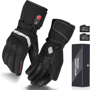 Sun Will XXL Grijane Moto Rukavice - Vodootporne, Punjive, Zaslon osjetljiv na dodir, Unisex Zimske Rukavice za Motociklizam, Biciklizam, Skijanje, 3 H