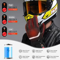 Sun Will XXL Fűthető Motoros Kesztyű - Vízálló, Újratölthető, Érintőképernyős, Unisex Téli Kesztyű Motorozáshoz, Kerékpározáshoz, Síeléshez, 3 H 4