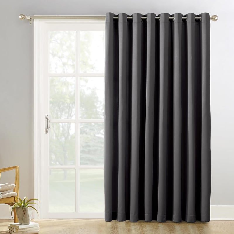 Sun Zero Easton Sötétítő Teraszajtó Függöny 100x84cm Szénszürke - H254 x B213.4 cm (1er Pack), Charcoal