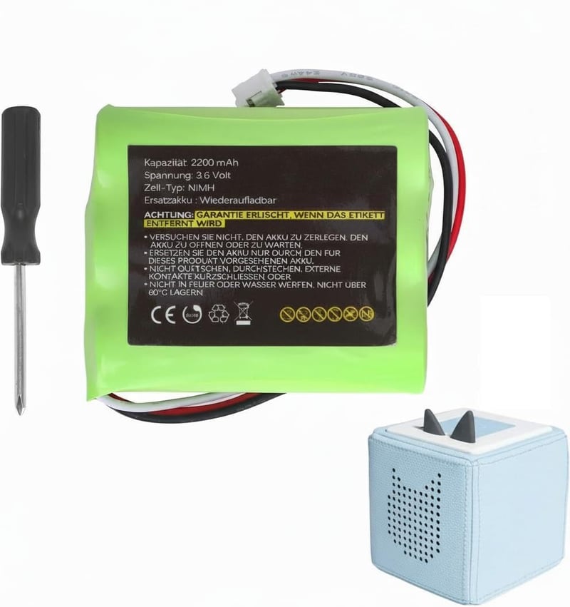 Náhradná batéria Sun3drucker pre Toniebox 2300 mAh, 1 ks, náhradný akumulátor pre reproduktor Toniebox, náhradný diel s pôvodnou kapacitou