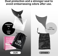 Sunany női vizelettartó, állva vagy guggolva használható hordozható urinal nőknek - Black 3