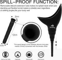 Sunany női vizelettartó, állva vagy guggolva használható hordozható urinal nőknek - Black 2