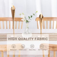 SUNBEAUTY Obdĺžnikový obrus z ľanovo-bavlnenej zmesi so strapcami 140x240 cm, elegantný vodeodolný obrus na kuchynský a jedálenský stôl 3
